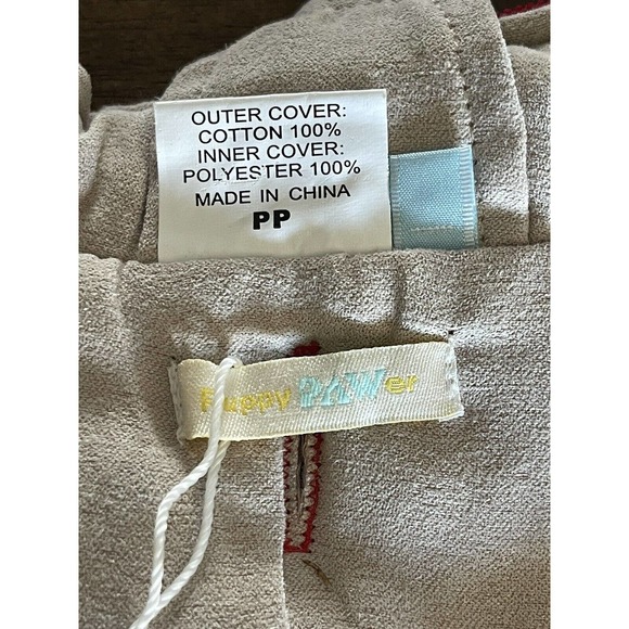 Puppy Pawer Dog Cat Warm Red Corduroy Reversable Vest Harness Hole Sz M NEW - Picture 3 of 6